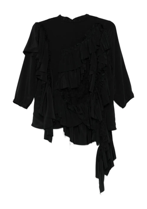 ALAINPAUL ruffled asymmetric top - Black