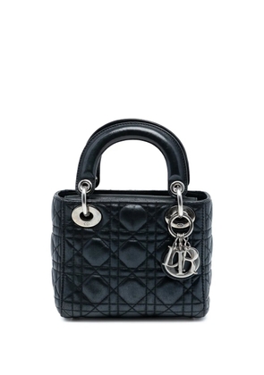 Christian Dior Pre-Owned 2015 Mini Iridescent Lambskin Cannage Lady Dior satchel - Black