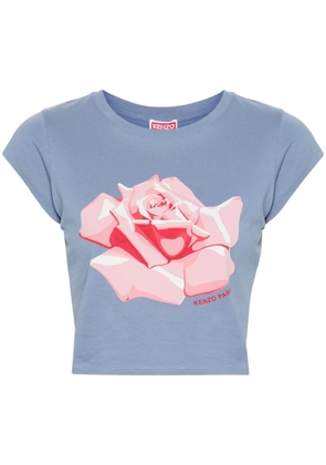Kenzo Rose cropped T-shirt - Blue