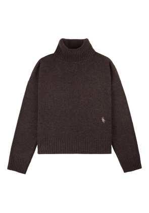 Sporty & Rich SRC roll-neck logo-embroidered sweater - Brown