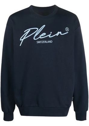 Philipp Plein logo crew-neck sweatshirt - Blue