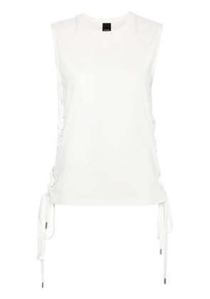 PINKO lace-up cotton tank top - White