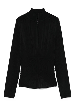Mugler ribbed high-neck jumper - Black