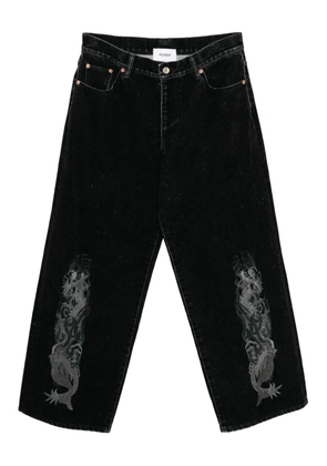 Doublet embroidered flocked jeans - Black