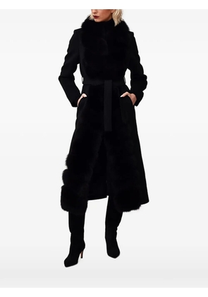 Poche Paris single-breasted belted coat - Black