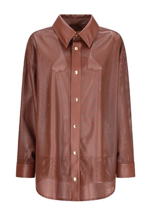 Khrisjoy Aura perforated leather shirt - Brown
