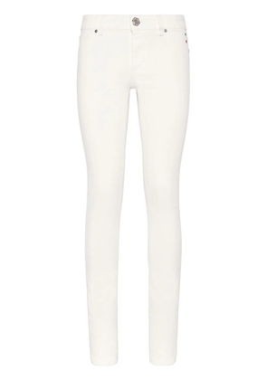 Philipp Plein logo-buttoned jeggings - White
