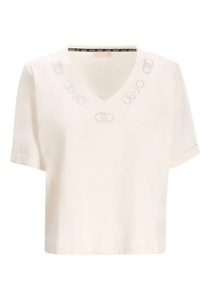 LIU JO embellished V-neck T-shirt - White