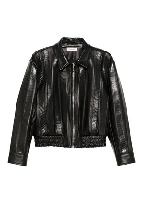 Ernest W. Baker Ernest striped leather jacket - Black