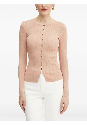 Elisabetta Franchi ribbed button-front cardigan - Pink
