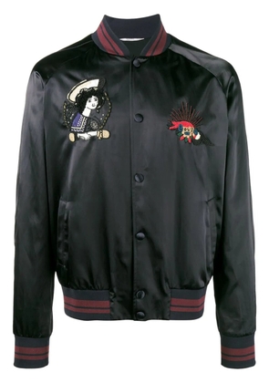Valentino Garavani motifs-embroidered bomber jacket - Black