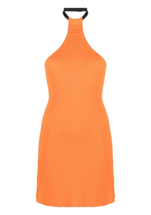 Courrèges halterneck ribbed-knit minidress - Orange