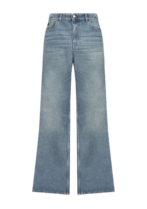 Courrèges logo-plaque wide-leg jeans - 7052 VINTAGE MEDIUM BLUE