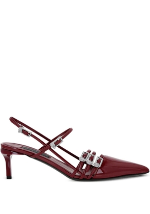 Philipp Plein 55mm crystal-embellished slingback pumps - Purple