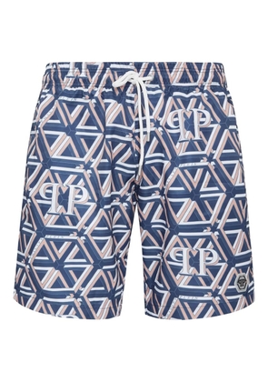 Philipp Plein Monogram Boxer swim shorts - Blue