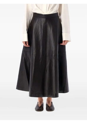 Róhe leather midi skirt - Black