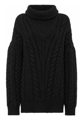 Philipp Plein Skull&Bones cable-knit jumper - Black