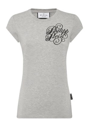 Philipp Plein logo-embroidered T-shirt - Grey
