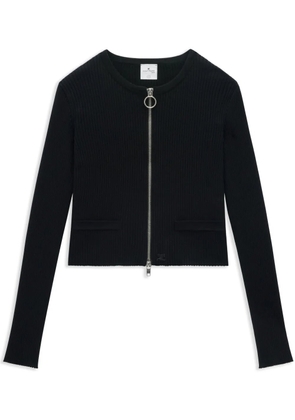 Courrèges Heritage ribbed-knit cardigan - Black