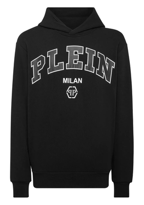Philipp Plein logo-print cotton-blend hoodie - Black