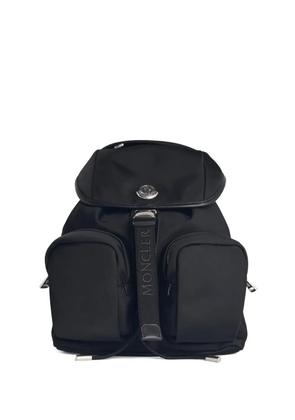 Moncler drawstring leather-trim backpack - Black