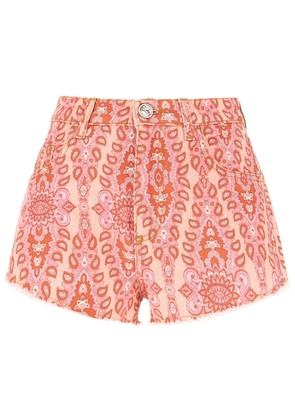 ETRO paisley-print denim shorts - Pink