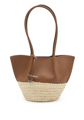 Tod's T Timeless-charm tote bag - Brown