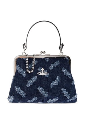 Vivienne Westwood Orb-pattern frayed denim tote bag - Blue