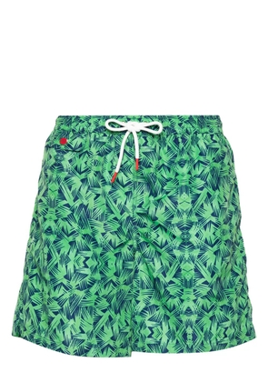 Kiton logo-embroidered swim shorts - Green