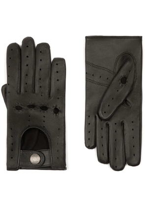 Bally perforated-detail leather gloves - Black