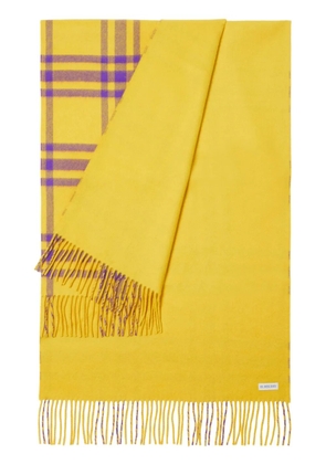 Burberry check-print cashmere scarf - Yellow