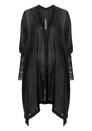 Rick Owens ribbed-sleeves silk shirt - Black