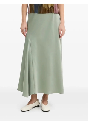 Sandro Ferrone asymmetric-hem satin skirt - Green