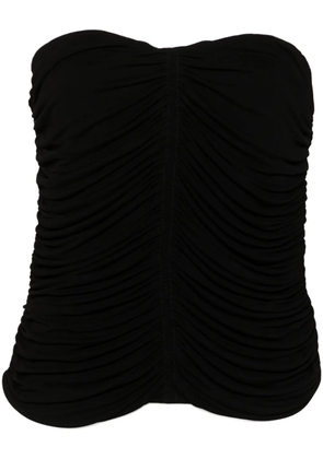 Saint Laurent ruched strapless top - Black