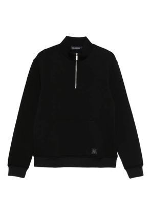 Karl Lagerfeld zip-up pouch-pocket sweatshirt - Black