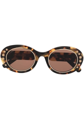 Swarovski Eyewear crystal-embellished tortoiseshell-effect sunglasses - Brown