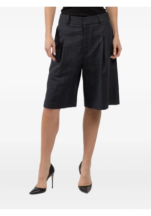 Smythe plaid-pattern pleat-detail shorts - Grey