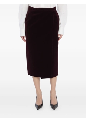 Saint Laurent velvet midi skirt - Red