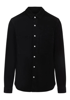 Rick Owens button-fastening suede shirt - Black