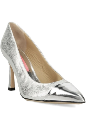 Custommade metallic cap-toe pumps - Grey