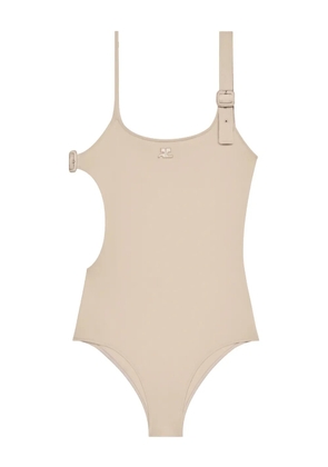 Courrèges buckle cut-out swimsuit - Neutrals