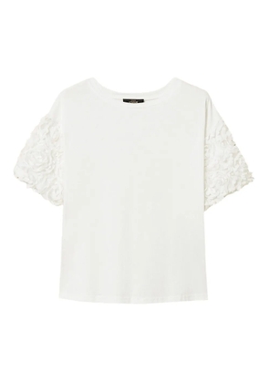 TWINSET floral-sleeves T-shirt - White