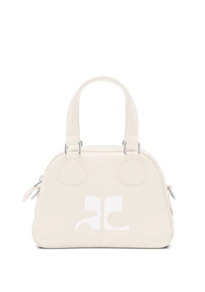 Courrèges mini leather bowling bag - Neutrals