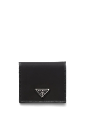 Prada Re-Nylon enamel-triangle logo wallet - Black