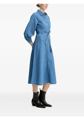 Ba&Sh belted denim shirt dress - Blue