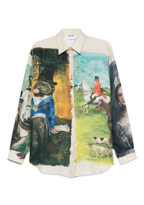 Moschino print silk shirt - Green