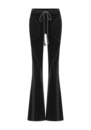 OUDE WAAG drawstring velvet trousers - Black