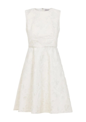 Moncler floral-embroidered midi dress - Neutrals