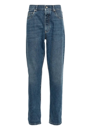 Brunello Cucinelli logo-embroidered jeans - Blue