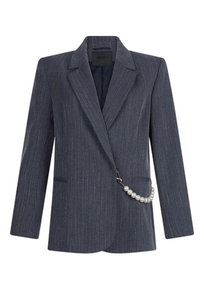 LIU JO pinstripe pearl-embellished blazer - Blue